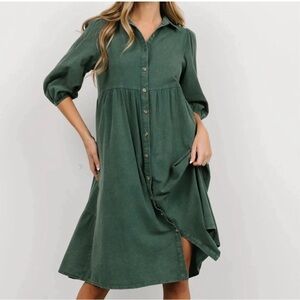 Baltic Born Forest Green Button Down Dress